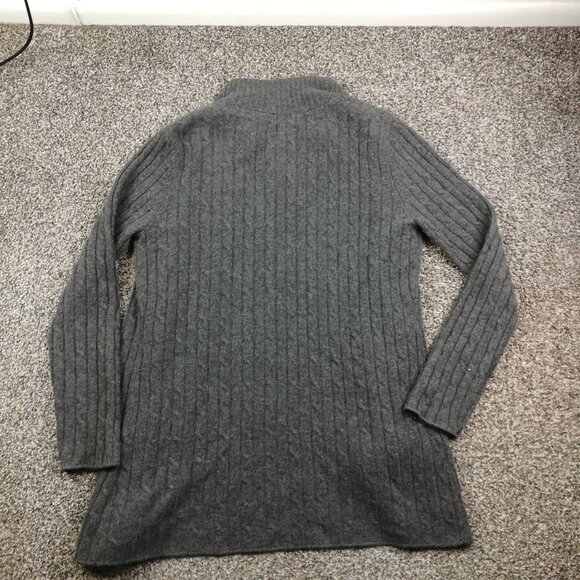 Vineyard Vines Sweater Womens Large Cashmere Cable Knit Open Front Cardigan Gray - Picture 6 of 10